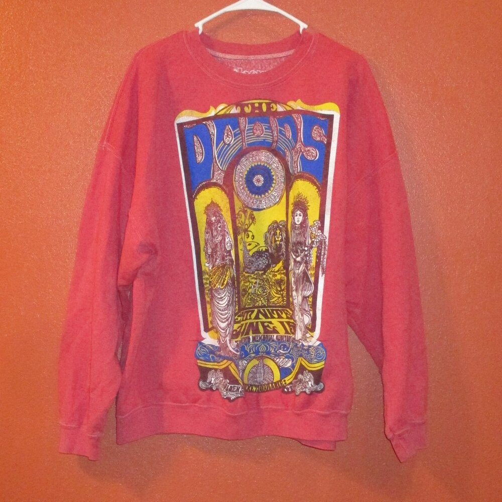 Doors Sweatshirt Woman XX Large Red Blue Yellow Warm Long Sleeve Sweatshirt